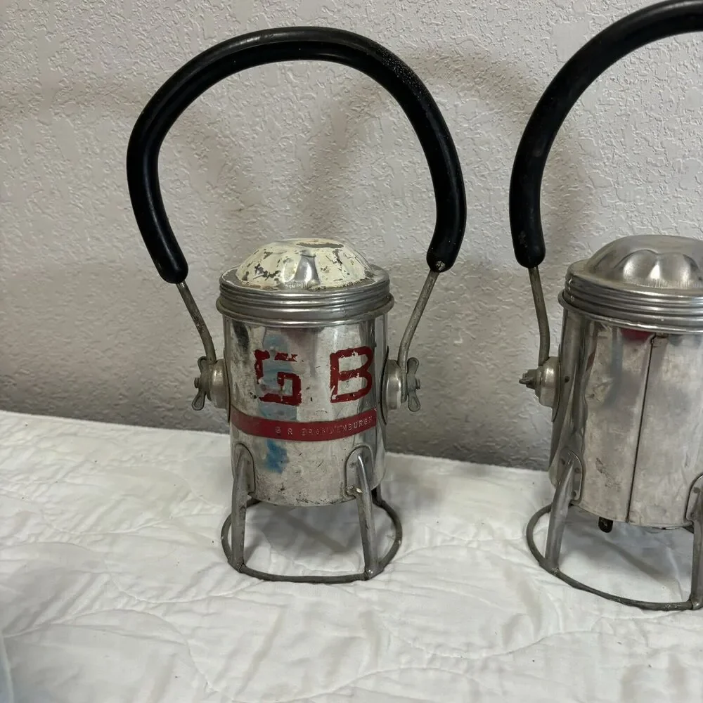 PAIR Vintage Railroad Lantern Conger Train Signal Lamp Work Lights Untested